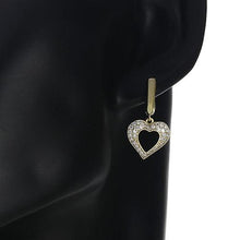 Cargar imagen en el visor de la galería, 14 K Gold Plated hearts pendant and earrings set with white zirconium - BIJUNET