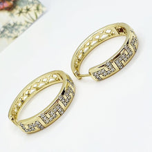 Load image into Gallery viewer, 14 K Gold Plated Hoops earrings with white zirconium - BIJUNET
