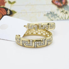 Load image into Gallery viewer, 14 K Gold Plated Hoops earrings with white zirconium - BIJUNET