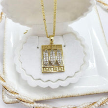 Cargar imagen en el visor de la galería, 14 K Gold Plated key pendant with white zirconium - BIJUNET