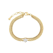 Load image into Gallery viewer, 14 K Gold Plated layered bracelet with white zirconium - BIJUNET
