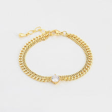 Load image into Gallery viewer, 14 K Gold Plated layered bracelet with white zirconium - BIJUNET