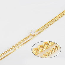 Load image into Gallery viewer, 14 K Gold Plated layered bracelet with white zirconium - BIJUNET