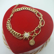 Load image into Gallery viewer, 14 K Gold Plated layered sun bracelet with white zirconium - BIJUNET