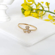 Load image into Gallery viewer, 14 K Gold Plated lucky ring with white zirconium - BIJUNET