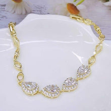 Load image into Gallery viewer, 14 K Gold Plated luxury bracelet with white zirconium - BIJUNET