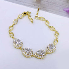 Load image into Gallery viewer, 14 K Gold Plated luxury bracelet with white zirconium - BIJUNET