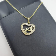 Load image into Gallery viewer, 14 K Gold Plated Mom pendant with white zirconium - BIJUNET