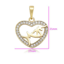 Load image into Gallery viewer, 14 K Gold Plated Mom pendant with white zirconium - BIJUNET