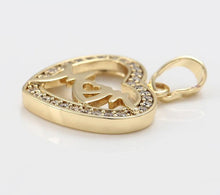Load image into Gallery viewer, 14 K Gold Plated Mom pendant with white zirconium - BIJUNET