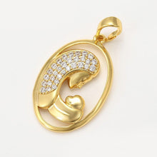 Load image into Gallery viewer, 14 K Gold Plated Mother and Baby pendant with white zirconium - BIJUNET