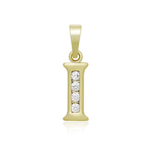 Load image into Gallery viewer, 14 K Gold Plated name initials pendant with white zirconium - BIJUNET