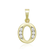 Load image into Gallery viewer, 14 K Gold Plated name initials pendant with white zirconium - BIJUNET