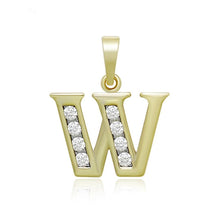 Load image into Gallery viewer, 14 K Gold Plated name initials pendant with white zirconium - BIJUNET