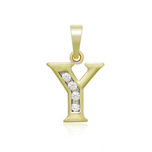Load image into Gallery viewer, 14 K Gold Plated name initials pendant with white zirconium - BIJUNET