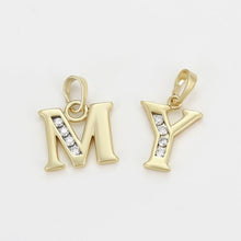 Load image into Gallery viewer, 14 K Gold Plated name initials pendant with white zirconium - BIJUNET