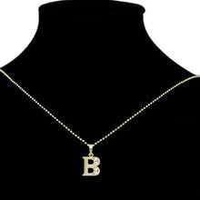 Load image into Gallery viewer, 14 K Gold Plated name initials pendant with white zirconium - BIJUNET
