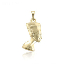 Charger l'image dans la galerie, 14 K Gold Plated Nefertiti pendant with white zirconium - BIJUNET