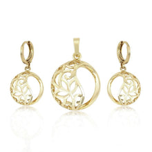Load image into Gallery viewer, 14 K Gold Plated pendant and earrings set - BIJUNET