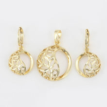 Load image into Gallery viewer, 14 K Gold Plated pendant and earrings set - BIJUNET