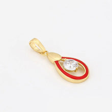 Load image into Gallery viewer, 14 K Gold Plated pendant and earrings set with white zirconium - BIJUNET