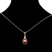 Load image into Gallery viewer, 14 K Gold Plated pendant and earrings set with white zirconium - BIJUNET