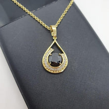 Load image into Gallery viewer, 14 K Gold Plated pendant with black zirconium - BIJUNET