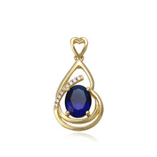 Load image into Gallery viewer, 14 K Gold Plated pendant with blue zirconium - BIJUNET