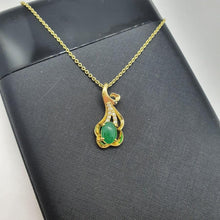 Load image into Gallery viewer, 14 K Gold Plated pendant with coloured zirconium - BIJUNET