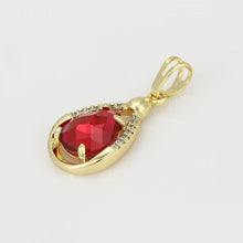 Load image into Gallery viewer, 14 K Gold Plated pendant with red zirconium - BIJUNET