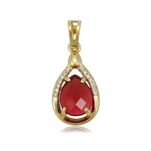 Load image into Gallery viewer, 14 K Gold Plated pendant with red zirconium - BIJUNET
