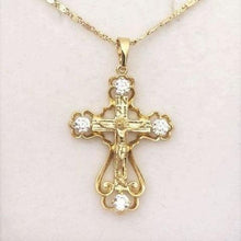 Load image into Gallery viewer, 14 K Gold Plated pendant with white zirconium - BIJUNET