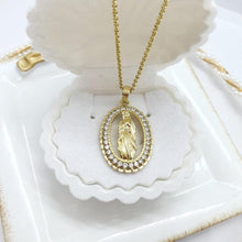 Load image into Gallery viewer, 14 K Gold Plated pendant with white zirconium - BIJUNET