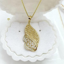 Load image into Gallery viewer, 14 K Gold Plated pendant with white zirconium - BIJUNET