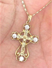Load image into Gallery viewer, 14 K Gold Plated pendant with white zirconium - BIJUNET