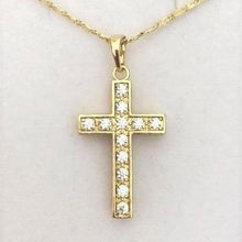 Load image into Gallery viewer, 14 K Gold Plated pendant with white zirconium - BIJUNET