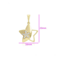 Load image into Gallery viewer, 14 K Gold Plated pendant with white zirconium - BIJUNET