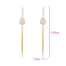 Load image into Gallery viewer, 14 K Gold Plated pink Tulip earrings with white zirconium - BIJUNET