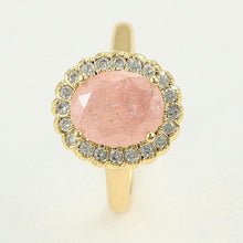 Load image into Gallery viewer, 14 K Gold Plated princess ring with pink zirconium - BIJUNET