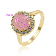 Load image into Gallery viewer, 14 K Gold Plated princess ring with pink zirconium - BIJUNET