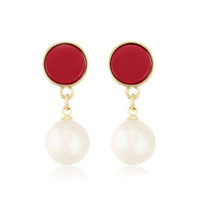 Load image into Gallery viewer, 14 K Gold Plated red earrings - BIJUNET