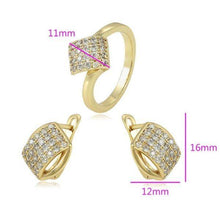 Load image into Gallery viewer, 14 K Gold Plated ring and earrings set with white zirconium - BIJUNET