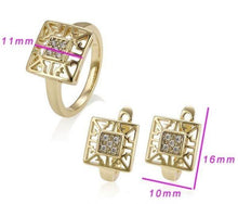 Load image into Gallery viewer, 14 K Gold Plated ring and earrings set with white zirconium - BIJUNET