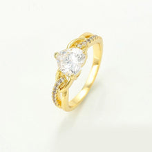 Load image into Gallery viewer, 14 K Gold Plated ring and earrings set with white zirconium - BIJUNET