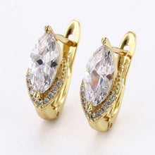 Charger l'image dans la galerie, 14 K Gold Plated ring and earrings set with white zirconium - BIJUNET