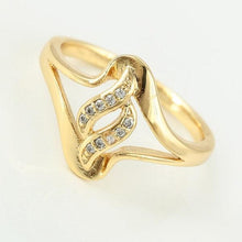 Charger l'image dans la galerie, 14 K Gold Plated ring and earrings set with white zirconium - BIJUNET