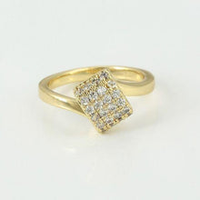 Load image into Gallery viewer, 14 K Gold Plated ring and earrings set with white zirconium - BIJUNET