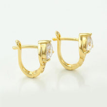 Load image into Gallery viewer, 14 K Gold Plated ring and earrings set with white zirconium - BIJUNET
