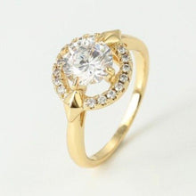 Charger l'image dans la galerie, 14 K Gold Plated ring and earrings set with white zirconium - BIJUNET