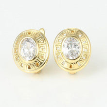 Load image into Gallery viewer, 14 K Gold Plated ring and earrings set with white zirconium - BIJUNET